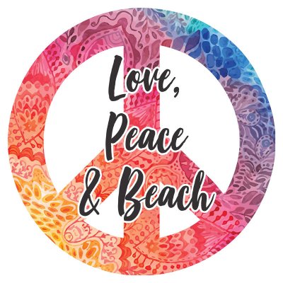 Love Peace & # 38; Ranta mikrokuituliina pyöreä rantapyyhe